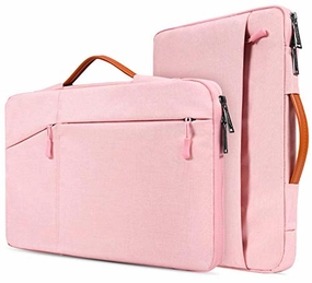 11.6-12.9 Inch Laptop Briefcase Bag for DELL XPS 13 9380, Lenovo Chromebook C330, Samsung Chromebook Pro 12.2 12.3, Surface Pro 6/5, Google Pixel Slate, 360 Protective Notebook Bag Girls Women,Pink