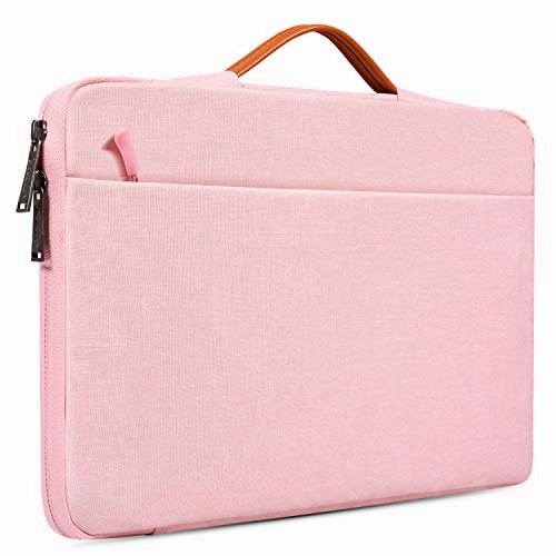11.6-12.9 Inch Laptop Briefcase Bag for DELL XPS 13 9380, Lenovo Chromebook C330, Samsung Chromebook Pro 12.2 12.3, Surface Pro 6/5, Google Pixel Slate, 360 Protective Notebook Bag Girls Women,Pink