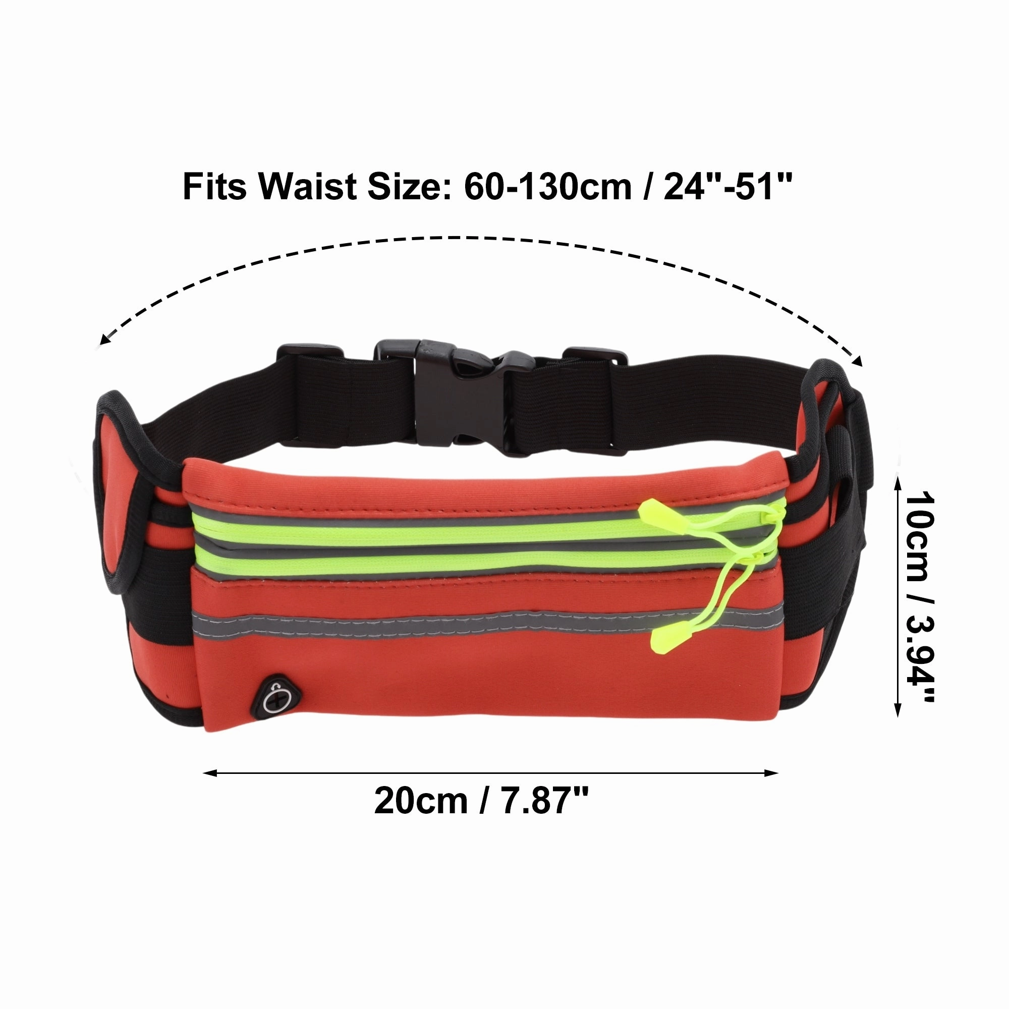 1 Pc Reflective with Zipper Running Waist Pack for Hiking Gym