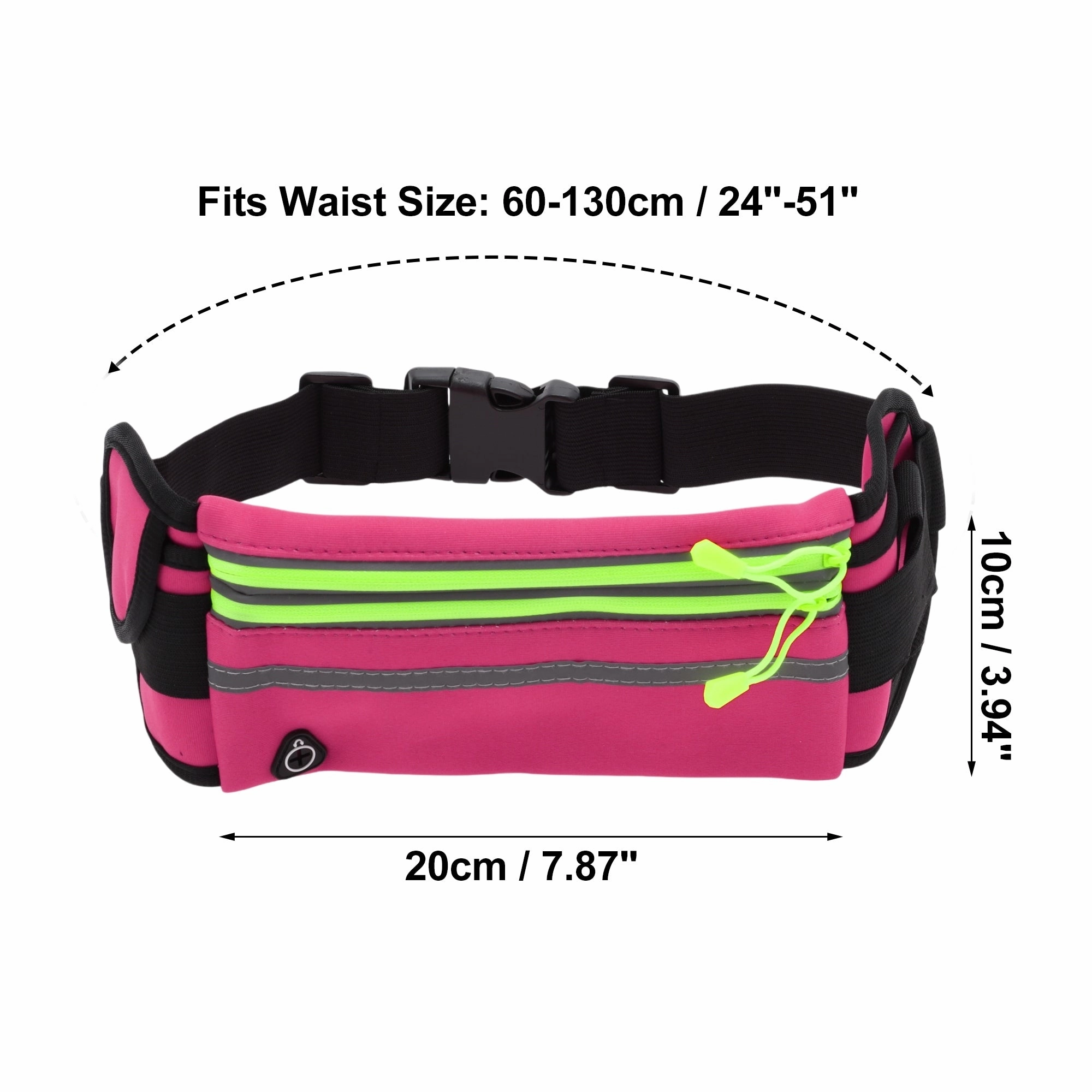 1 Pc Reflective with Zipper Running Waist Pack for Hiking Gym