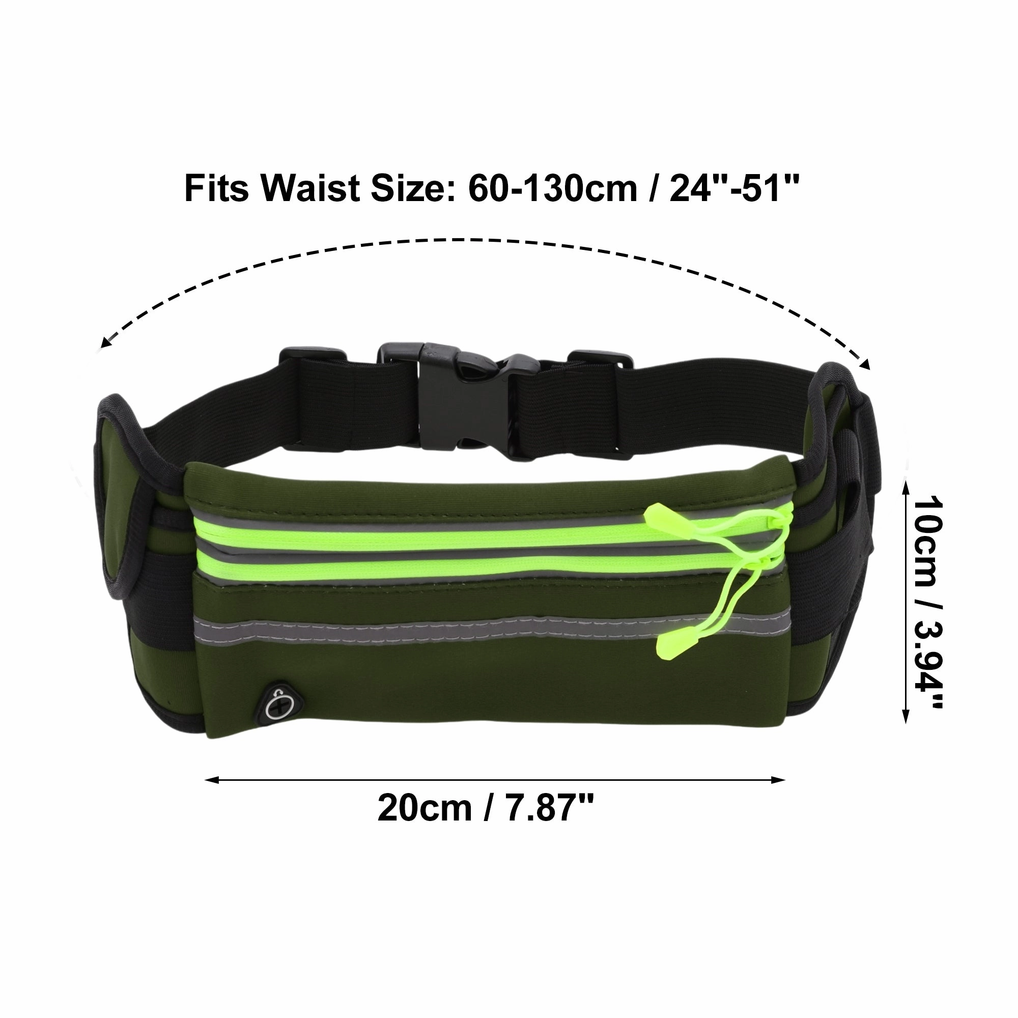 1 Pc Reflective with Zipper Running Waist Pack for Hiking Gym