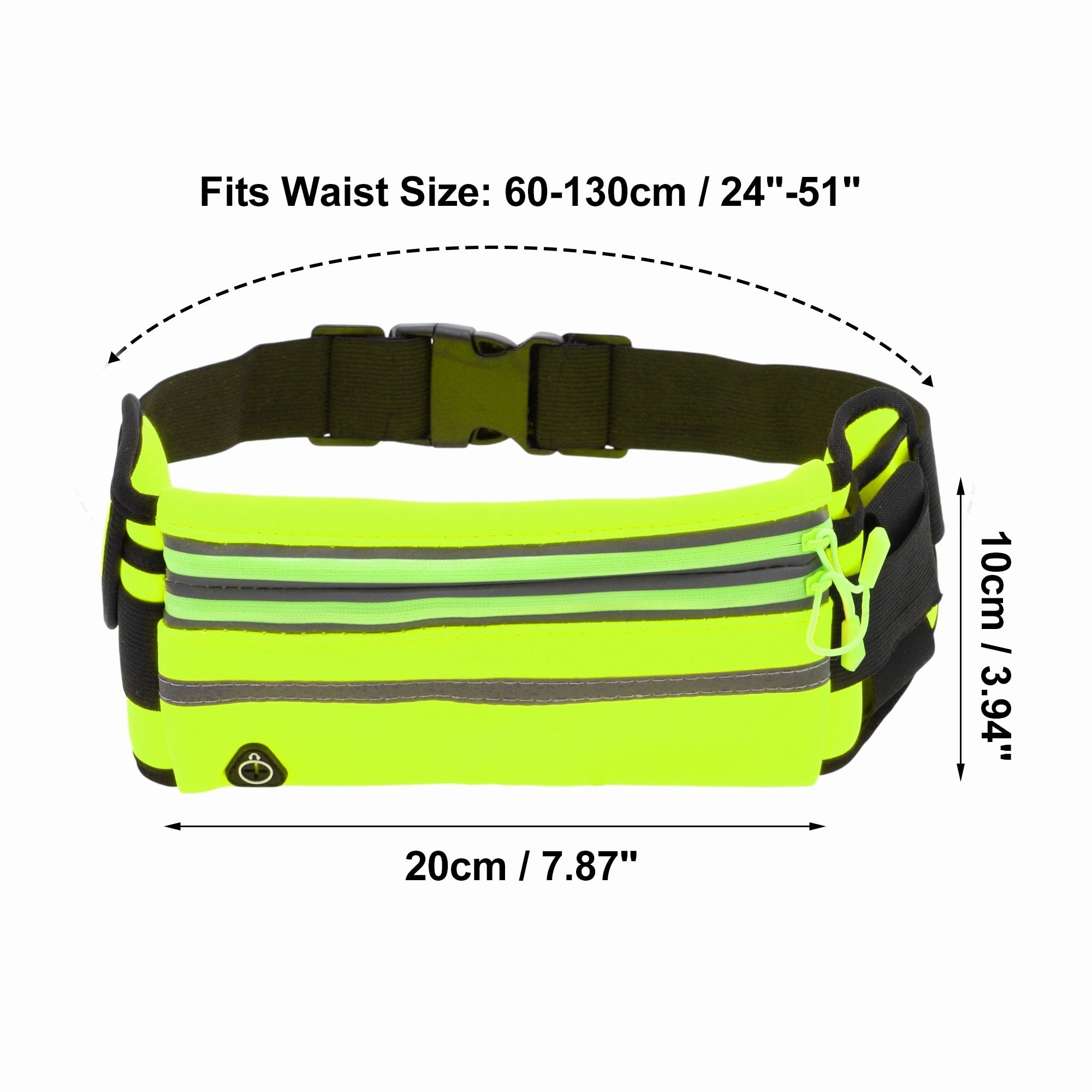 1 Pc Reflective with Zipper Running Waist Pack for Hiking Gym