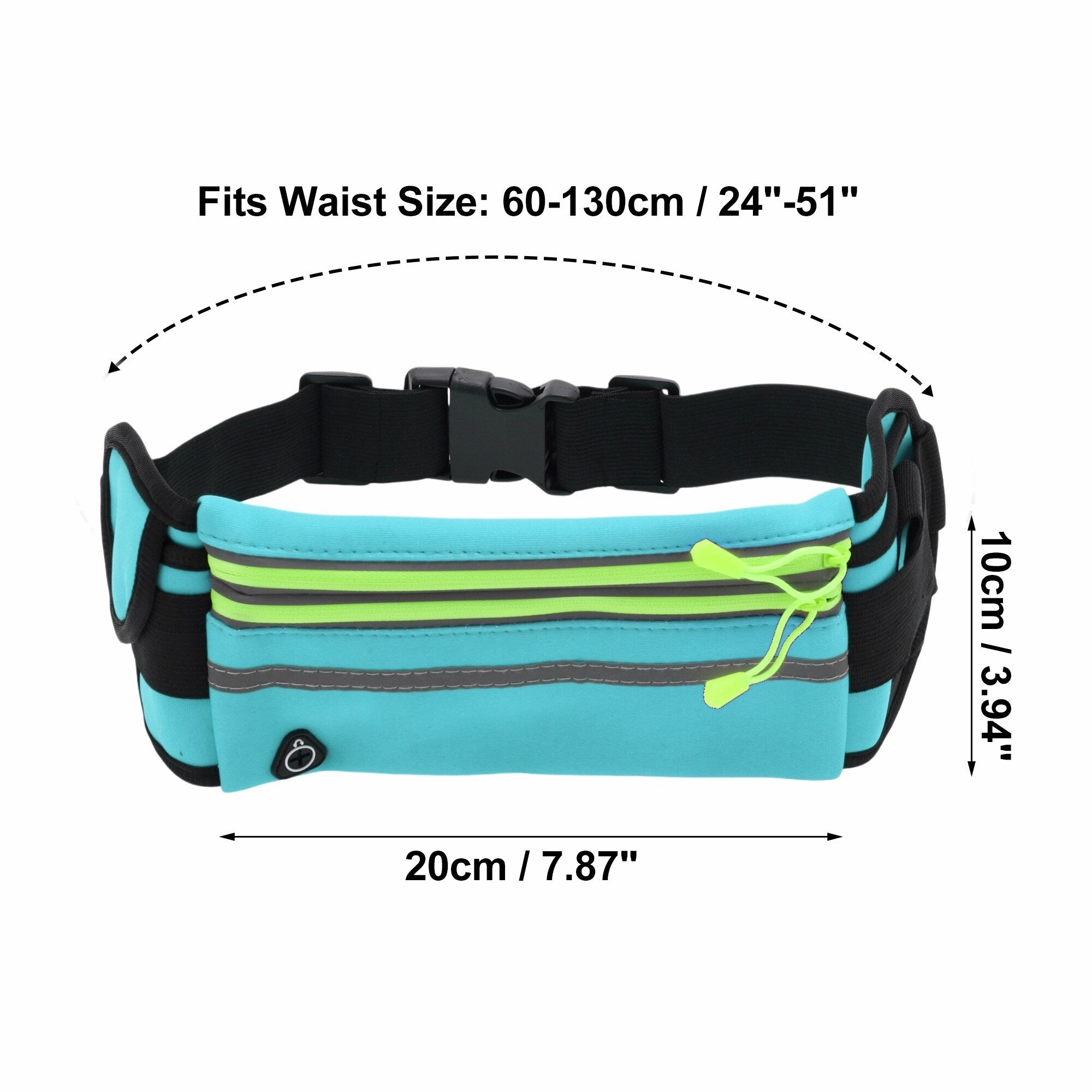 1 Pc Reflective with Zipper Running Waist Pack for Hiking Gym