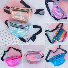 2019 New Brand Fashion Women Travel Waist  Money Belt Wallet Glitter Multicolor Bum HandBag Pouch