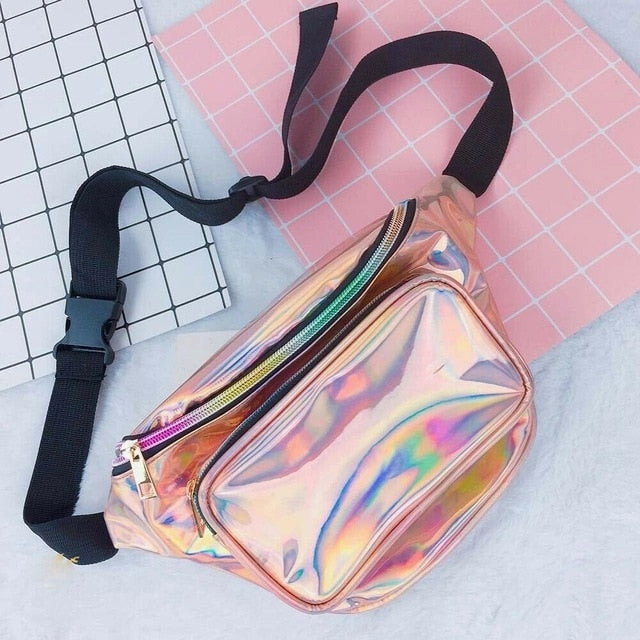 2019 New Brand Fashion Women Travel Waist  Money Belt Wallet Glitter Multicolor Bum HandBag Pouch