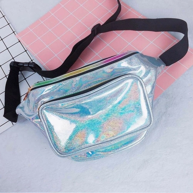 2019 New Brand Fashion Women Travel Waist  Money Belt Wallet Glitter Multicolor Bum HandBag Pouch