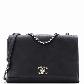 3 Compartment Flap Bag Quilted Calfskin Medium