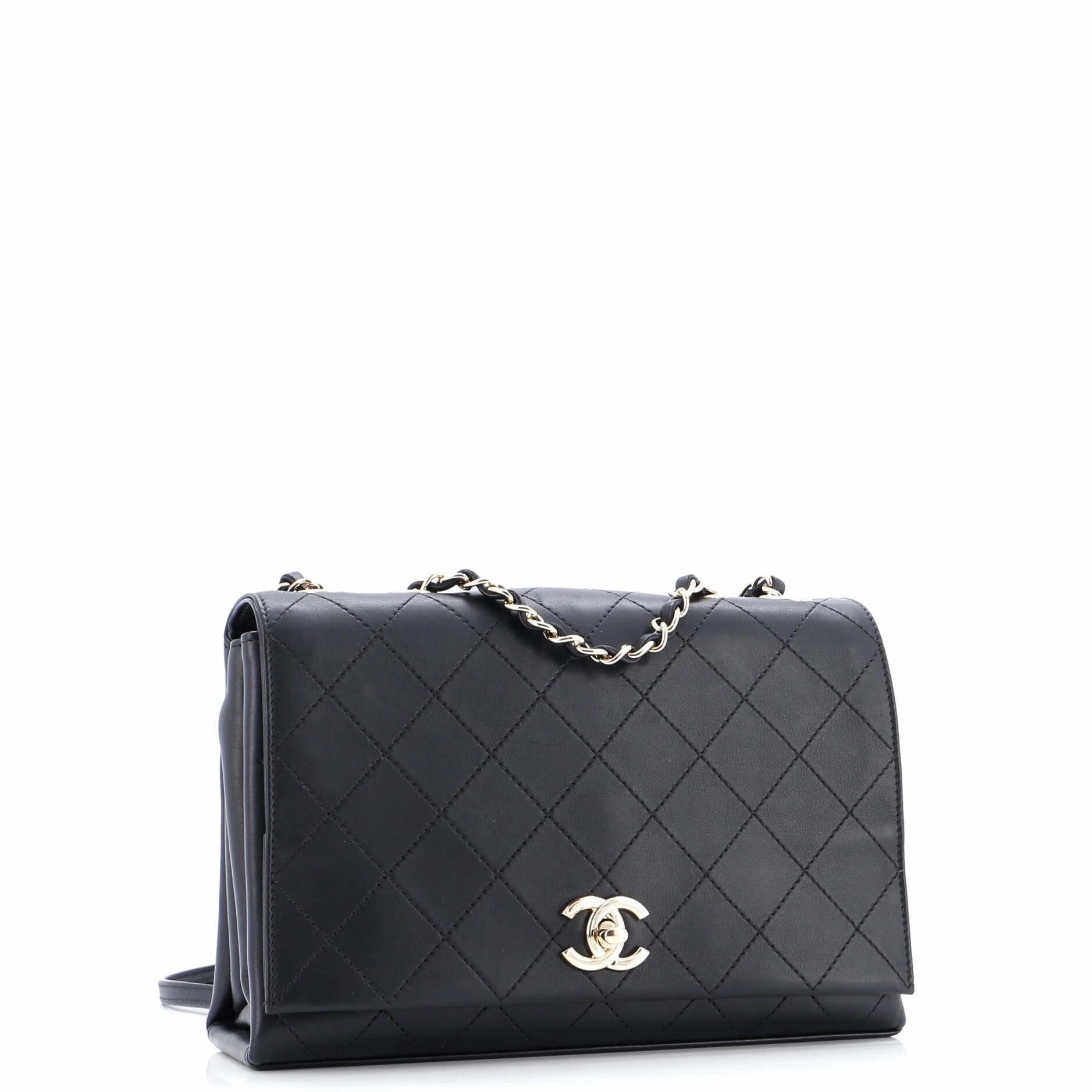 3 Compartment Flap Bag Quilted Calfskin Medium