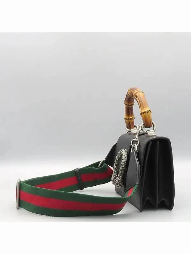 523367 Black leather Dionysus bamboo handle DFS T Galleria tote bag shoulder strap 2WAY