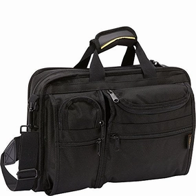 A. Saks Ballistic Nylon Organizer Briefcase (Black)