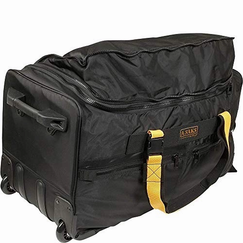 A.Saks Expandable 25in.Nylon Wheeled Duffel in Black