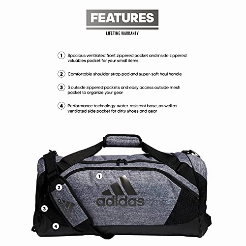 adidas Team Issue II Medium Duffel Bag, Onix Jersey, ONE SIZE