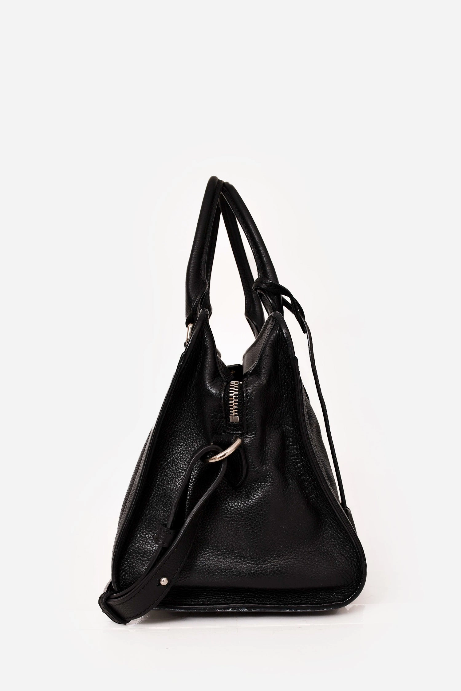 Alexander McQueen Black Leather Small Skull Padlock Zip Around Nag with Strap (As Is)