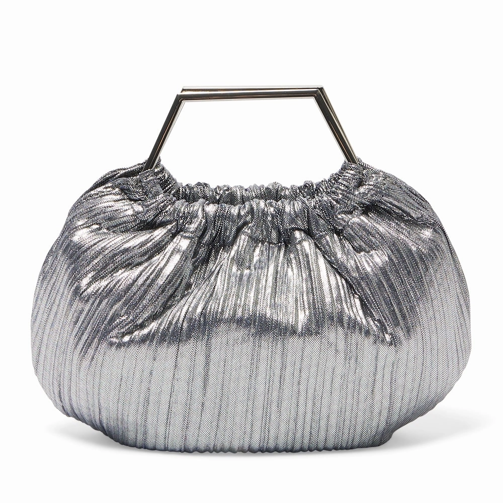 Allison Evening Bag in Dark Silver Pleat