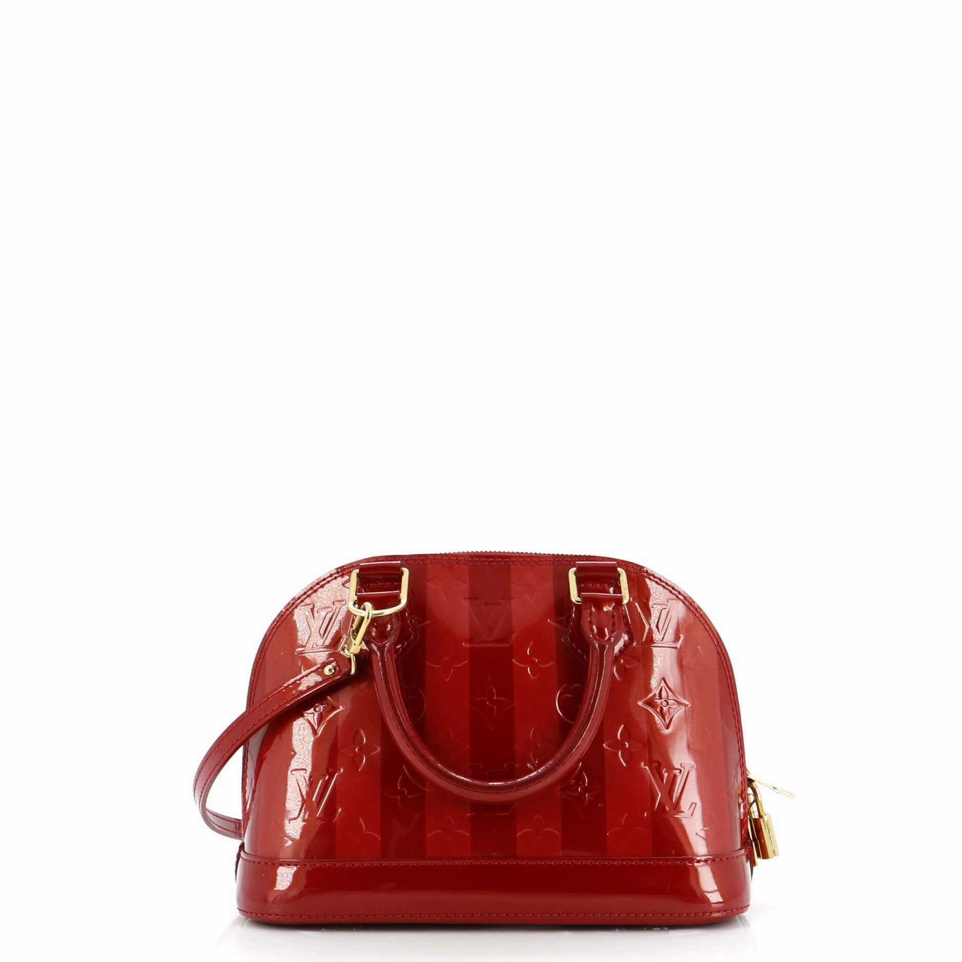 Alma Handbag Limited Edition Monogram Vernis Rayures BB