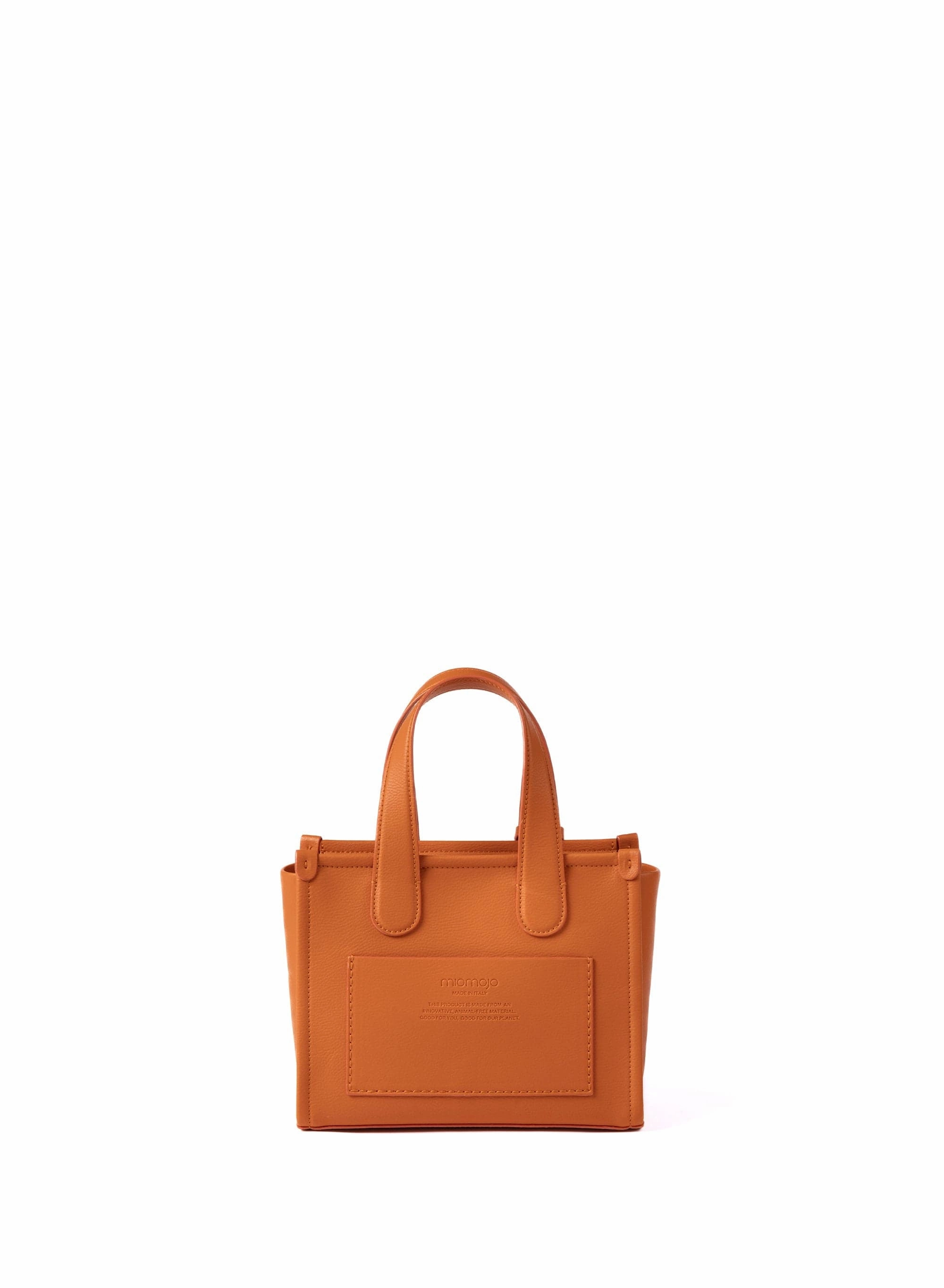 Alma M Orange Leather Vegan Tote Bag | Orange