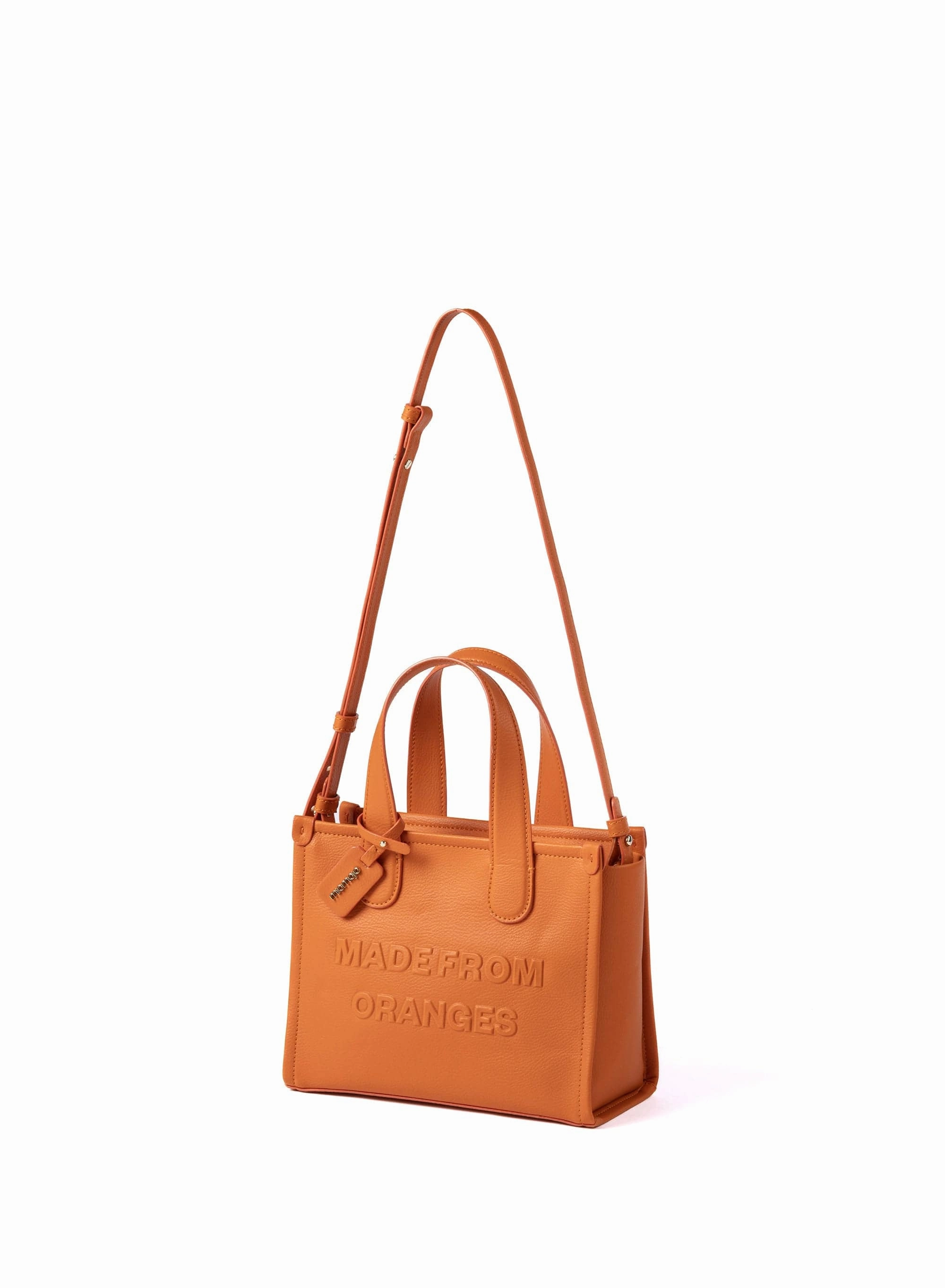 Alma M Orange Leather Vegan Tote Bag | Orange