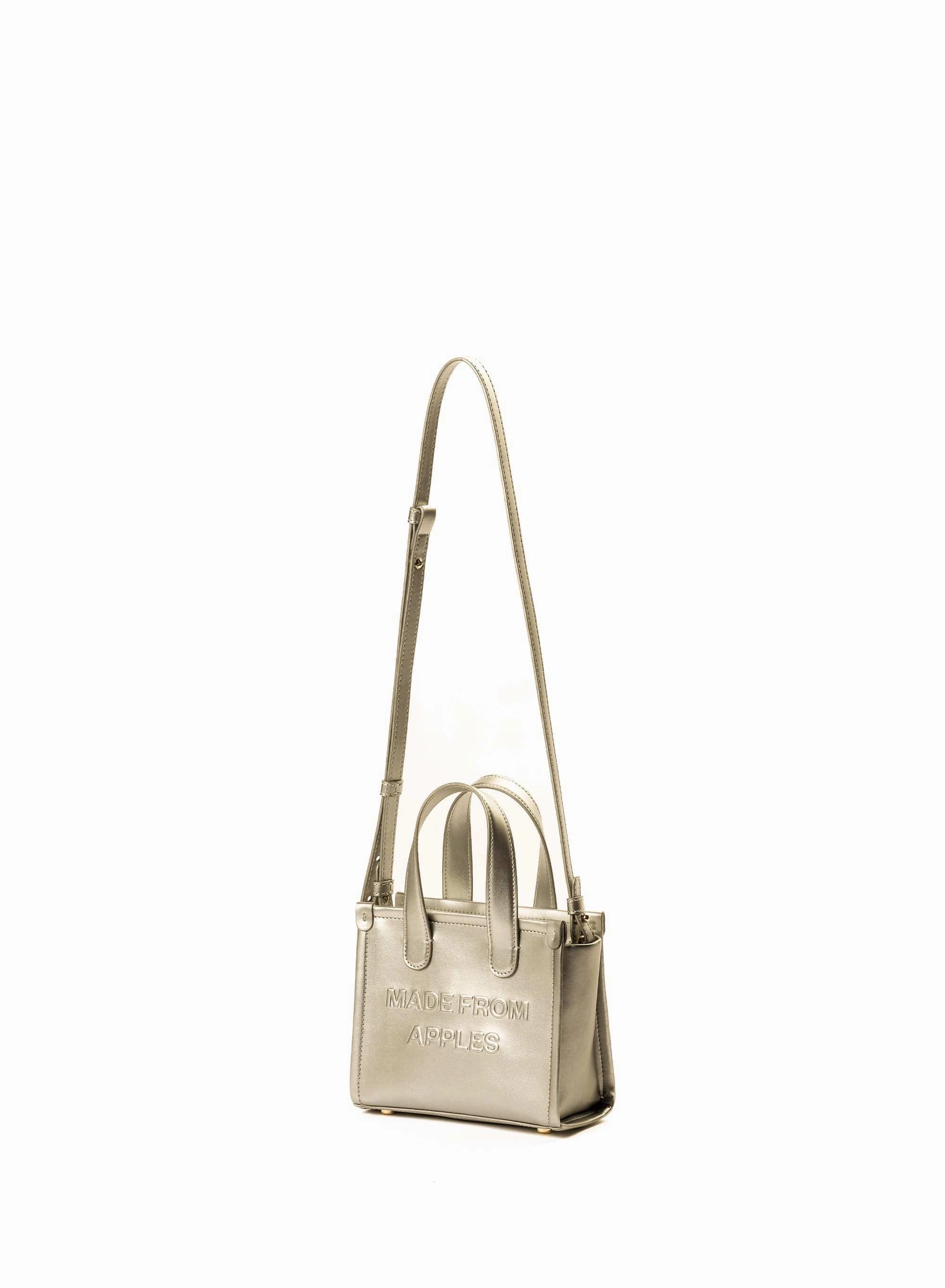 Alma S Apple Leather Vegan Tote Bag | Champagne