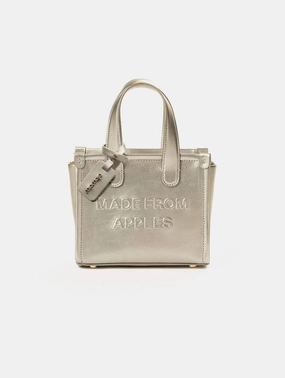 Alma S Apple Leather Vegan Tote Bag | Champagne