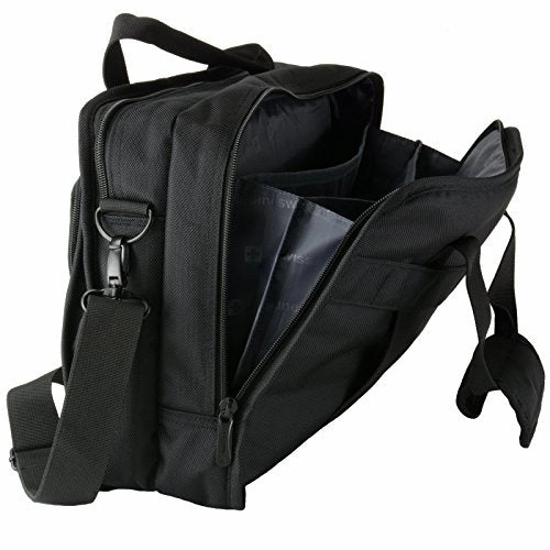 Alpine Swiss Conrad Messenger Bag 15.6 Inch Laptop Briefcase with Tablet Sleeve Black