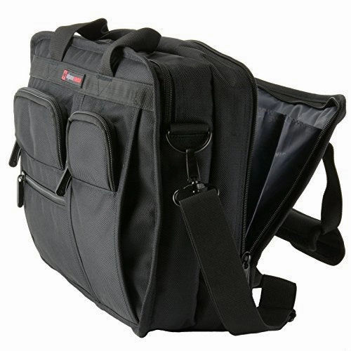 Alpine Swiss Conrad Messenger Bag 15.6 Inch Laptop Briefcase with Tablet Sleeve Black