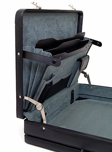 Alpine Swiss Expandable Leather Attache Briefcase Dual Combination Locks 1 Year Warranty