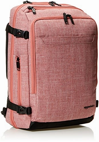 Amazon Basics Slim Carry On Laptop Travel Weekender Backpack - Salmon