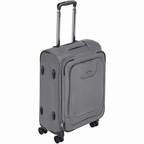 AmazonBasics Expandable Softside Carry-On Spinner Luggage Suitcase With TSA Lock And Wheels - 21 Inch, Grey