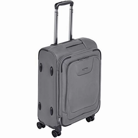 AmazonBasics Expandable Softside Carry-On Spinner Luggage Suitcase With TSA Lock And Wheels - 21 Inch, Grey