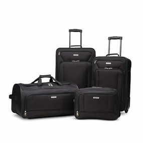 American Tourister Fieldbrook XLT Softside Luggage, Black, 4-Piece Set