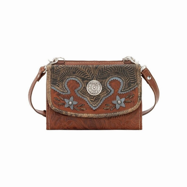 American West Western Handbag Desert Wildflower Brown 5683982 - 7.5 x 5 x 2.5