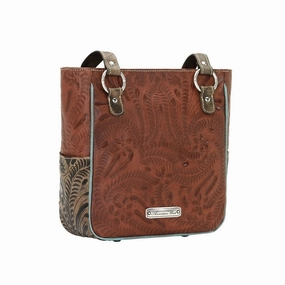 American West Western Handbag Desert Wildflower Tote Brown 5683324 - 9.5 x 10 x 4