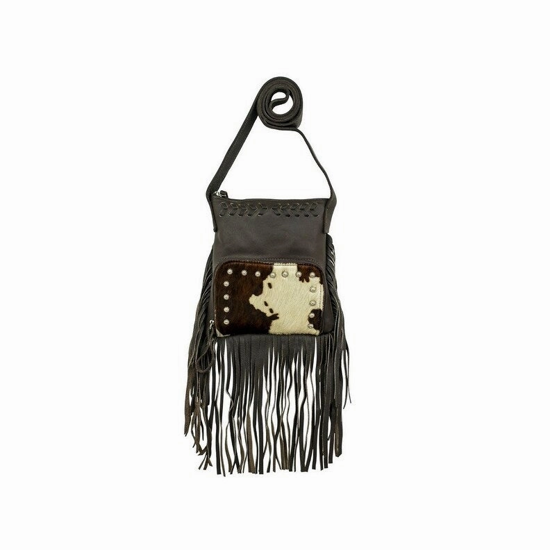 American West Western Handbag Fringe Front Pocket Pony Hair On 7250120 - 8 x 9