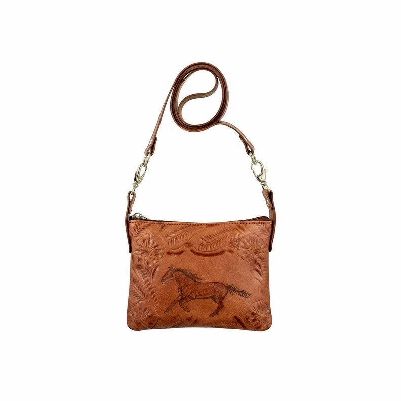 American West Western Handbag Womens Crossbody Antique Brown 1565884 - 8 x 6 x 1