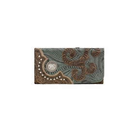 American West Western Wallet Womens Annie's Secret Charcoal 8983282 - 7.5 x 4