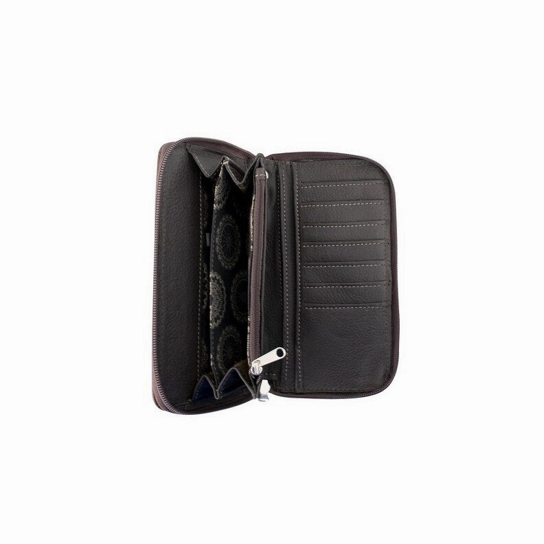 American West Western Wallet Womens Cow Town Brindle Hair On 4138082 - 8 x 4