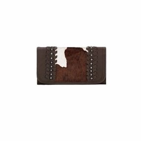 American West Western Wallet Womens Cow Town Pony Hair On 4150282 - 7.5 x 4