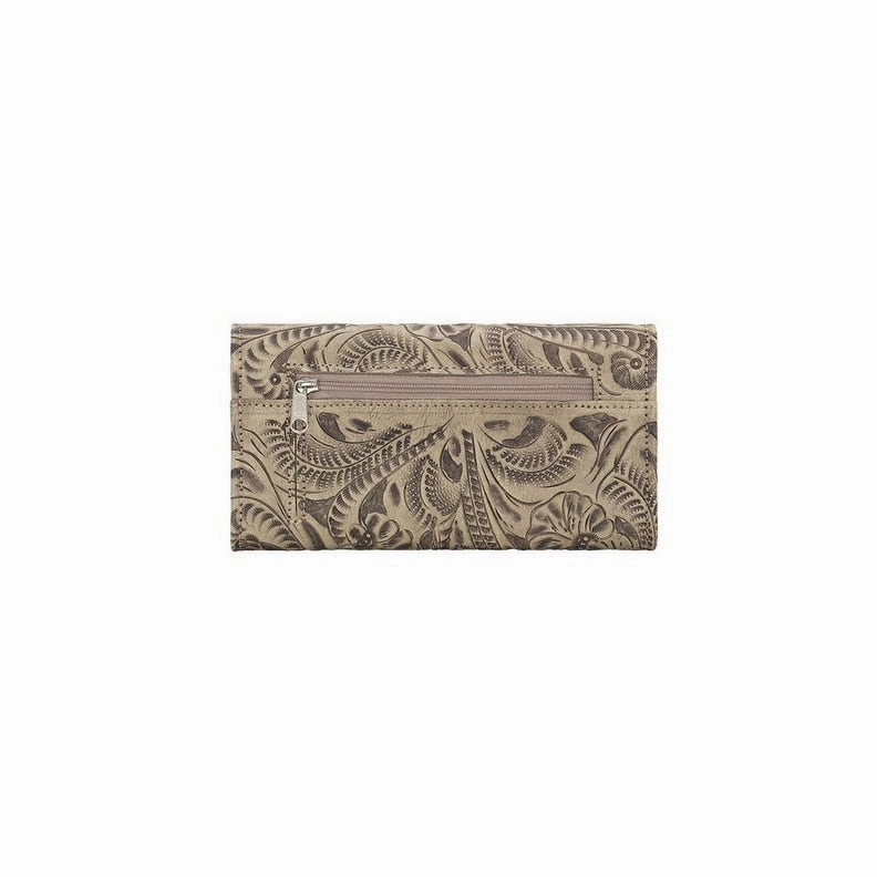 American West Western Wallet Womens Saddle Ridge Trifold Sand 2652282 - 7.5 x 4