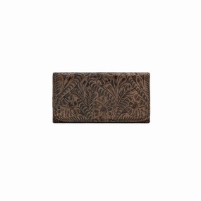 American West Western Wallet Womens Trifold Charcoal 6683282 - 7.5 x 4