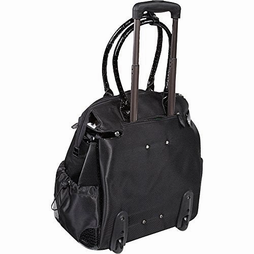 Amerileather Deluxe Skylar Women's 17-inch Rolling Tote with Laptop Compartment Red