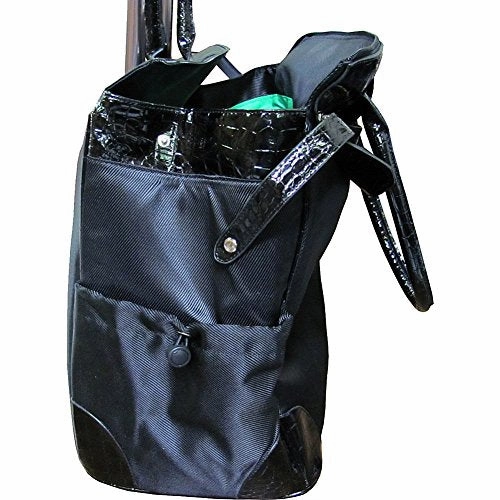 Amerileather Deluxe Skylar Women's 17-inch Rolling Tote with Laptop Compartment Red