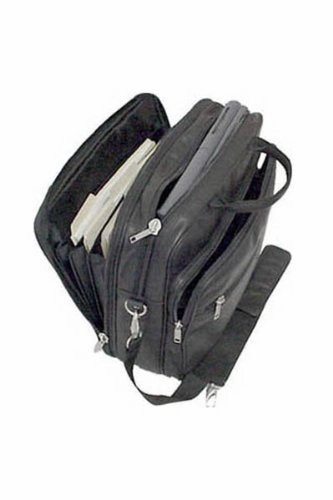 AmeriLeather Genuine Laptop Softside Briefcase (Black)