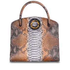 Annette Top Handle, Brown Multi-Color, Tiger Eye