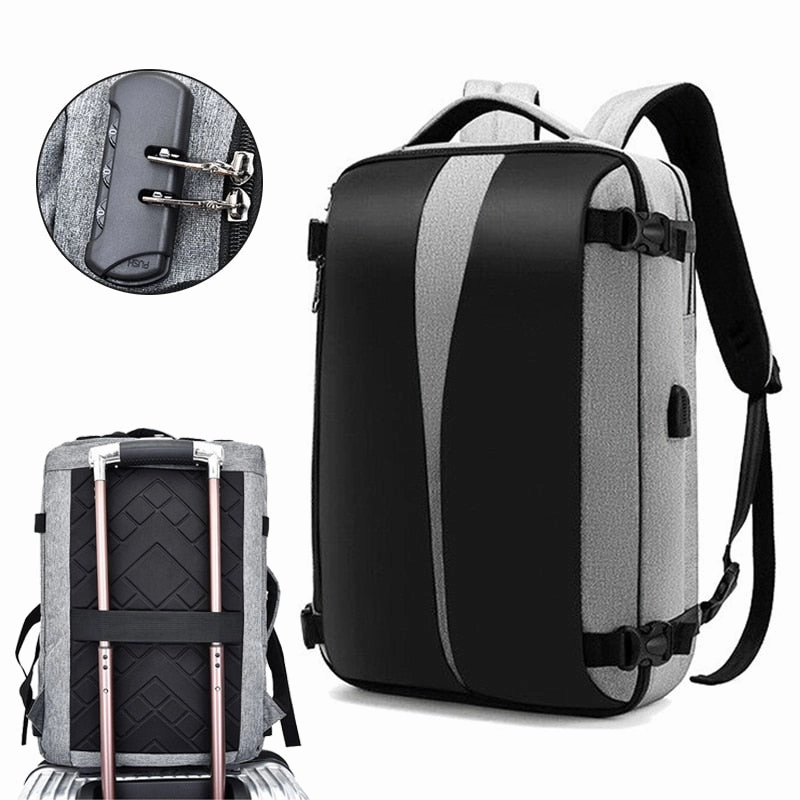 Anti Theft Backpack 17 Inch Laptop Bagpack Women Men Bags USB Charger Back Pack Travel Waterproof Anti-theft Bag Mochila Black