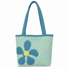 Aqua Flower Tote