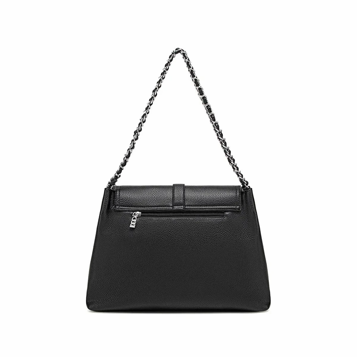 Aria Vegan Leather Shoulder Bag | Black Pebbled