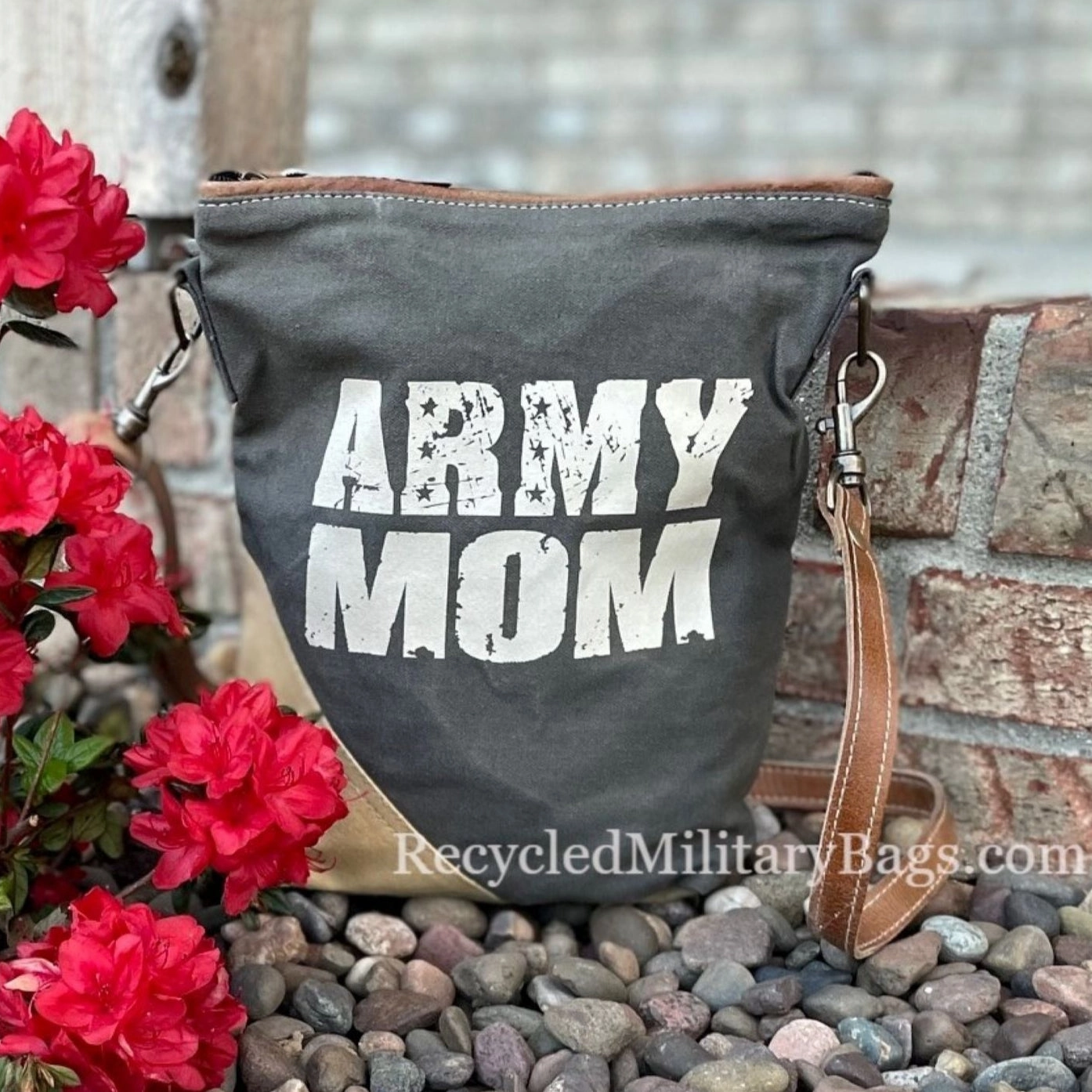 Army Mom Military Canvas Crossbody Bag - Army Proud! Great Sustainable Gift for Mom!