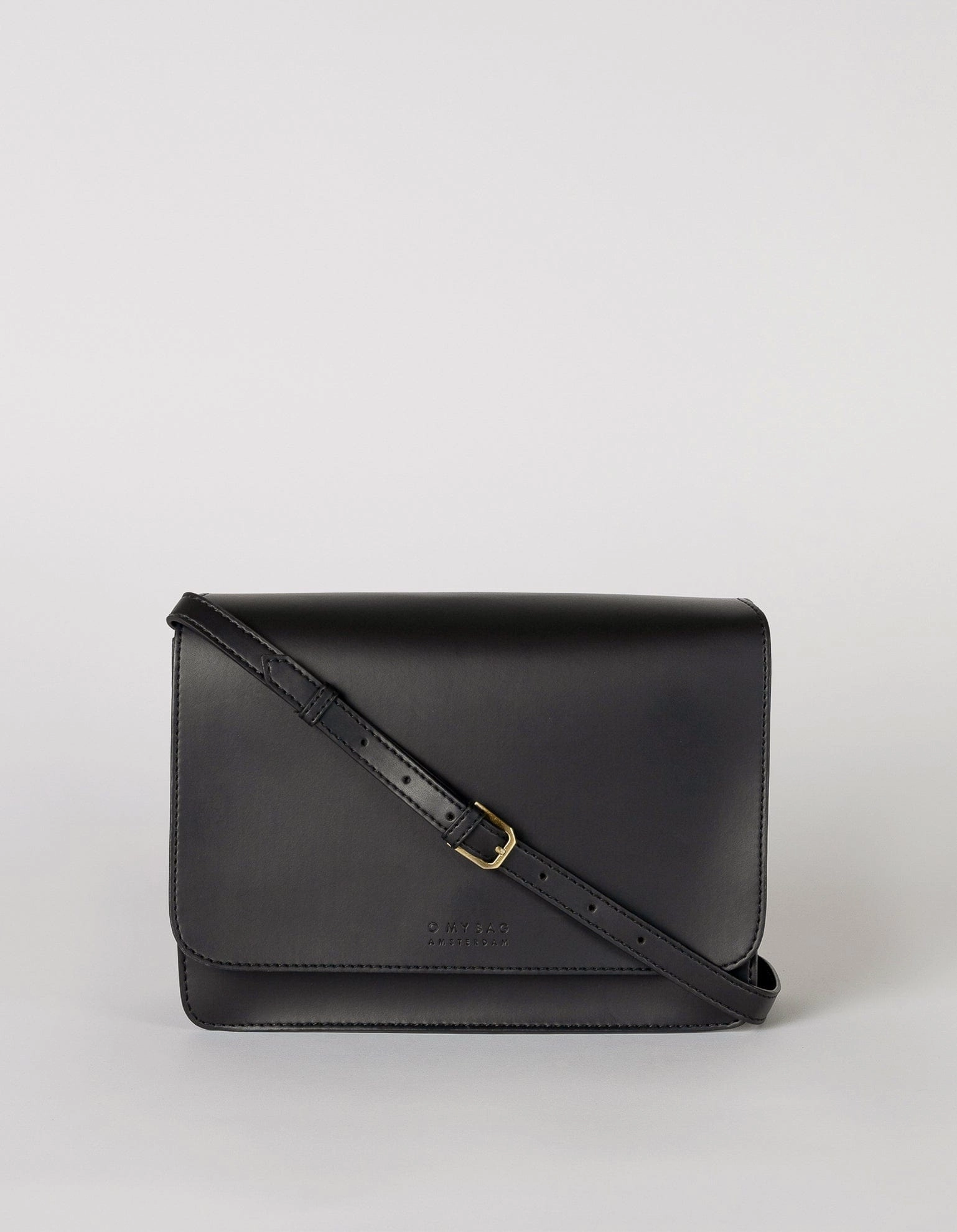 Audrey Apple Leather Vegan Crossbody | Black