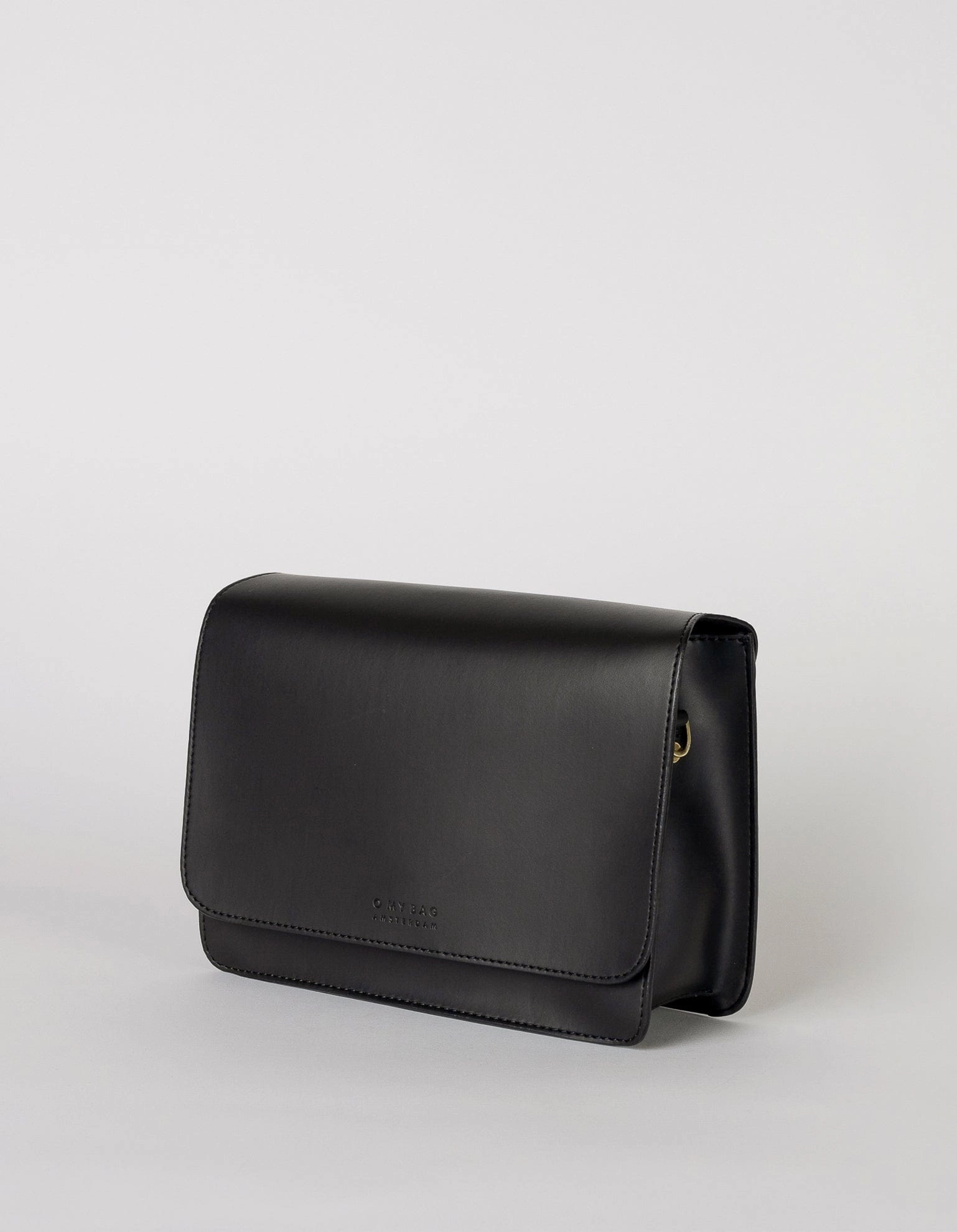 Audrey Apple Leather Vegan Crossbody | Black