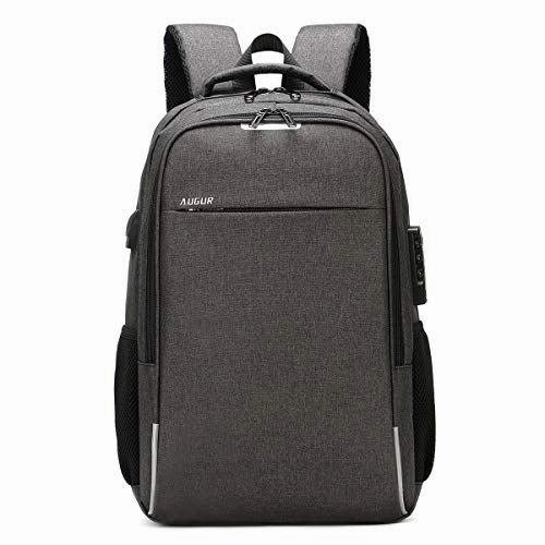 AUGUR Business Laptop Backpack, Anti Theft Slim Travel Computer Backpack with USB Charging Port,